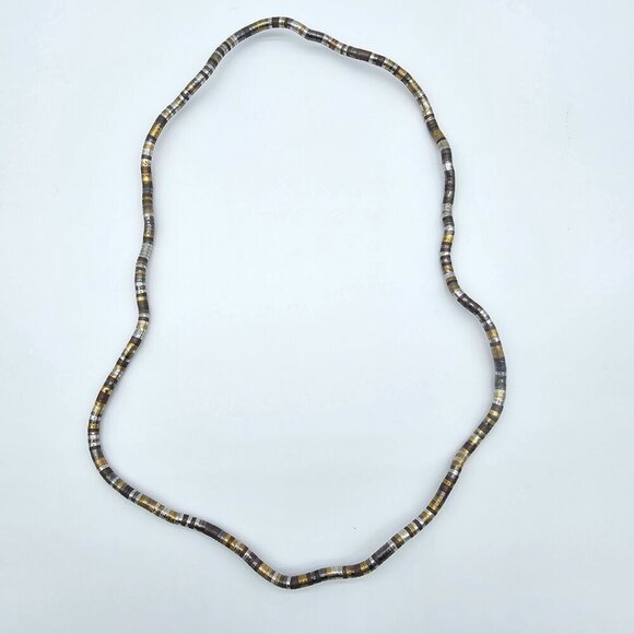 Mixed Metal Coil Necklace/Bracelet Moldable/Snake Coil Jewelry Retro Silver Gold - Picture 3 of 8